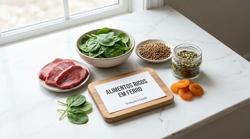 Sintomas de deficiência de ferro: alimentos ricos em ferro como carne magra, espinafres, lentilhas e sementes de abóbora