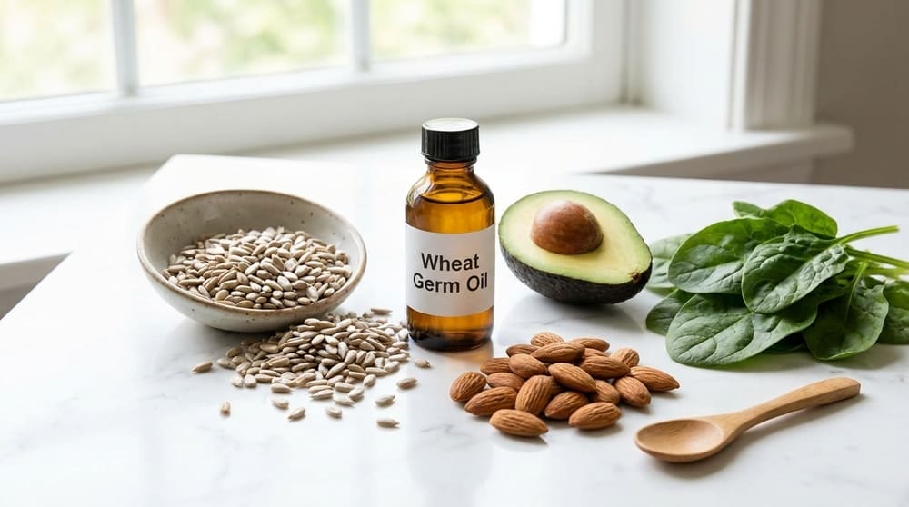 Vitamina E para que serve: alimentos ricos em vitamina E como sementes de girassol, amêndoas, abacate e espinafres