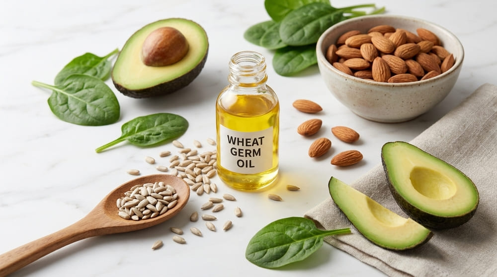Vitamina E para que serve: alimentos ricos em vitamina E como sementes de girassol, amêndoas, abacate e espinafres